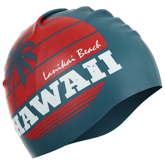 

Шапочка для плавания детская HAWAII, обхват 46-52 см, Серый;красный