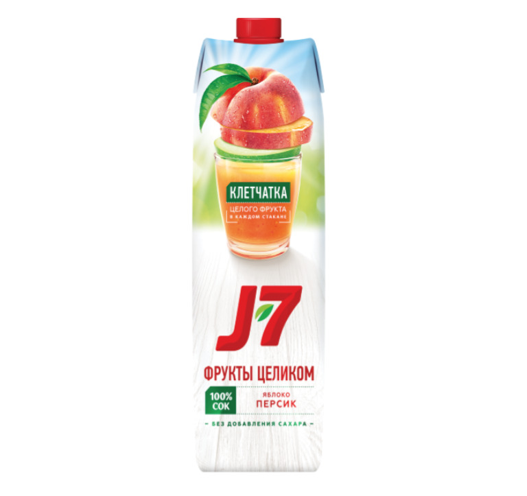 

Сок J7 яблоко, персик, с мякотью, 12x970 мл