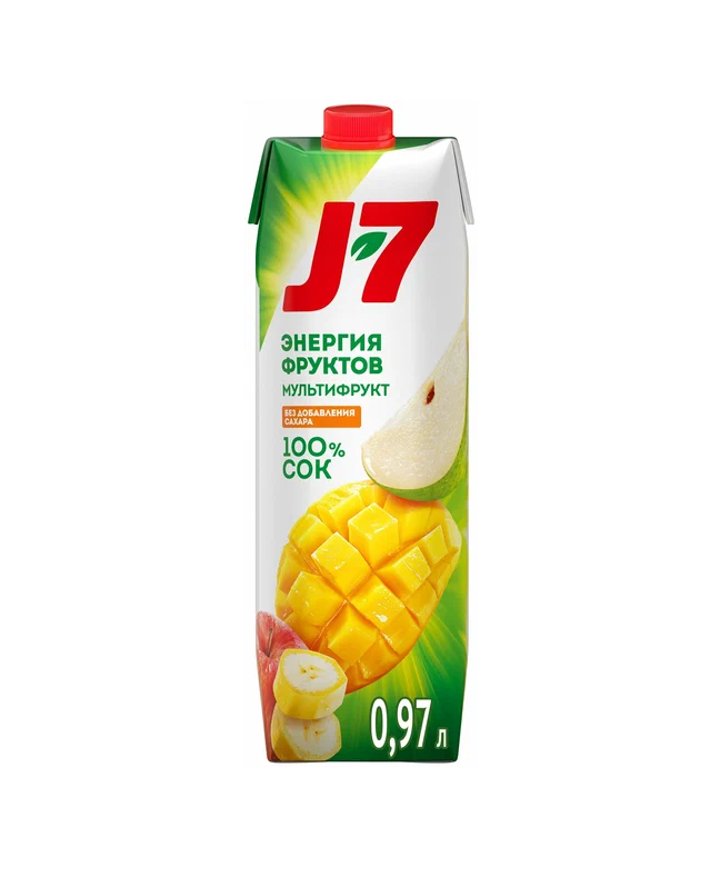

Сок J7 мультифрукт, с мякотью, 12x970 мл