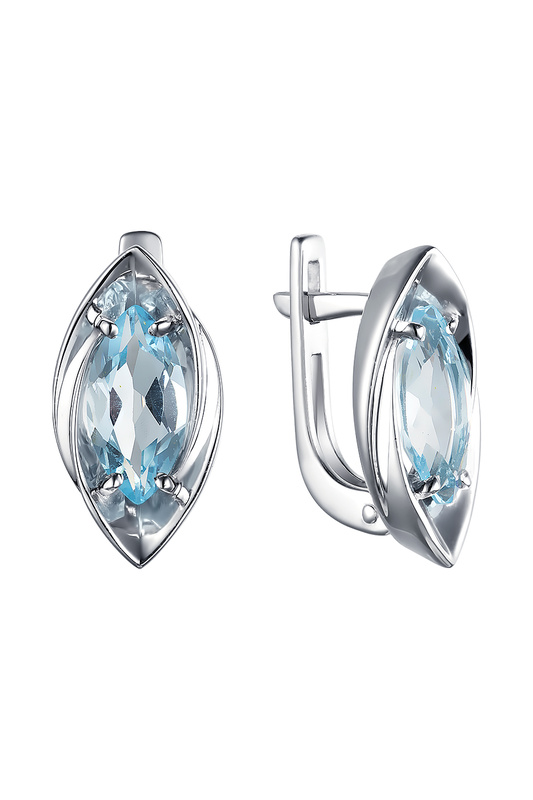 

Серьги женские из серебра АЛЬКОР 02-1710, топаз, 02-1710