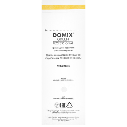 

Крафт-пакеты для стерилизации, Domix, 100х200 мм (100 шт.), белые, Белый