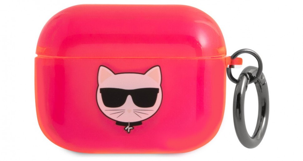 фото Чехол cg mobile karl lagerfeld tpu fluo with ring choupette для airpods pro, розовый