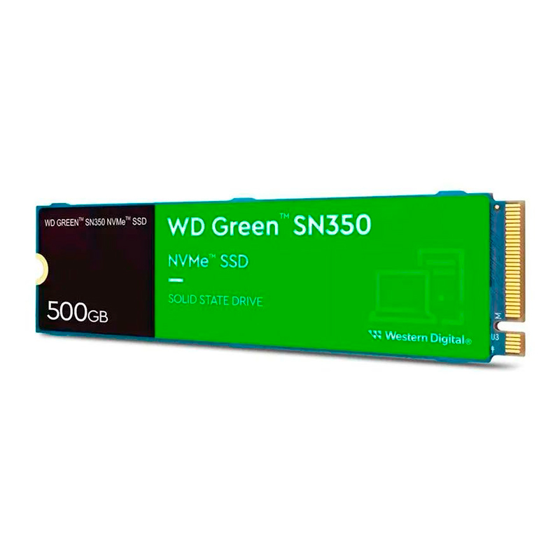 

SSD накопитель WD Green SN350 WDS500G2G0C 500ГБ, M.2 2280, PCIe 3.0 x4, NVMe, M.2