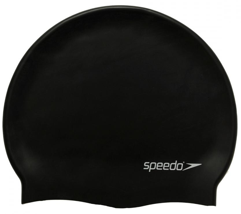 фото Шапочка для плавания speedo plain flat silicon cap черный