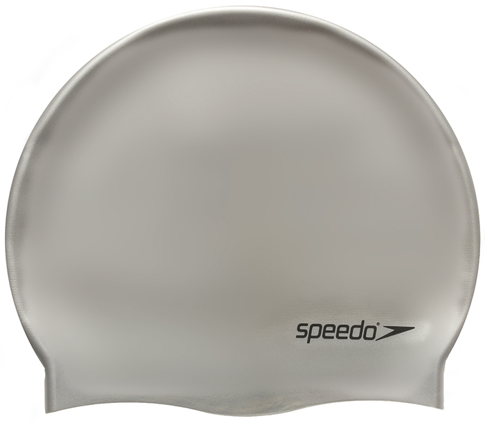 фото Шапочка для плавания speedo plain flat silicon cap серебро