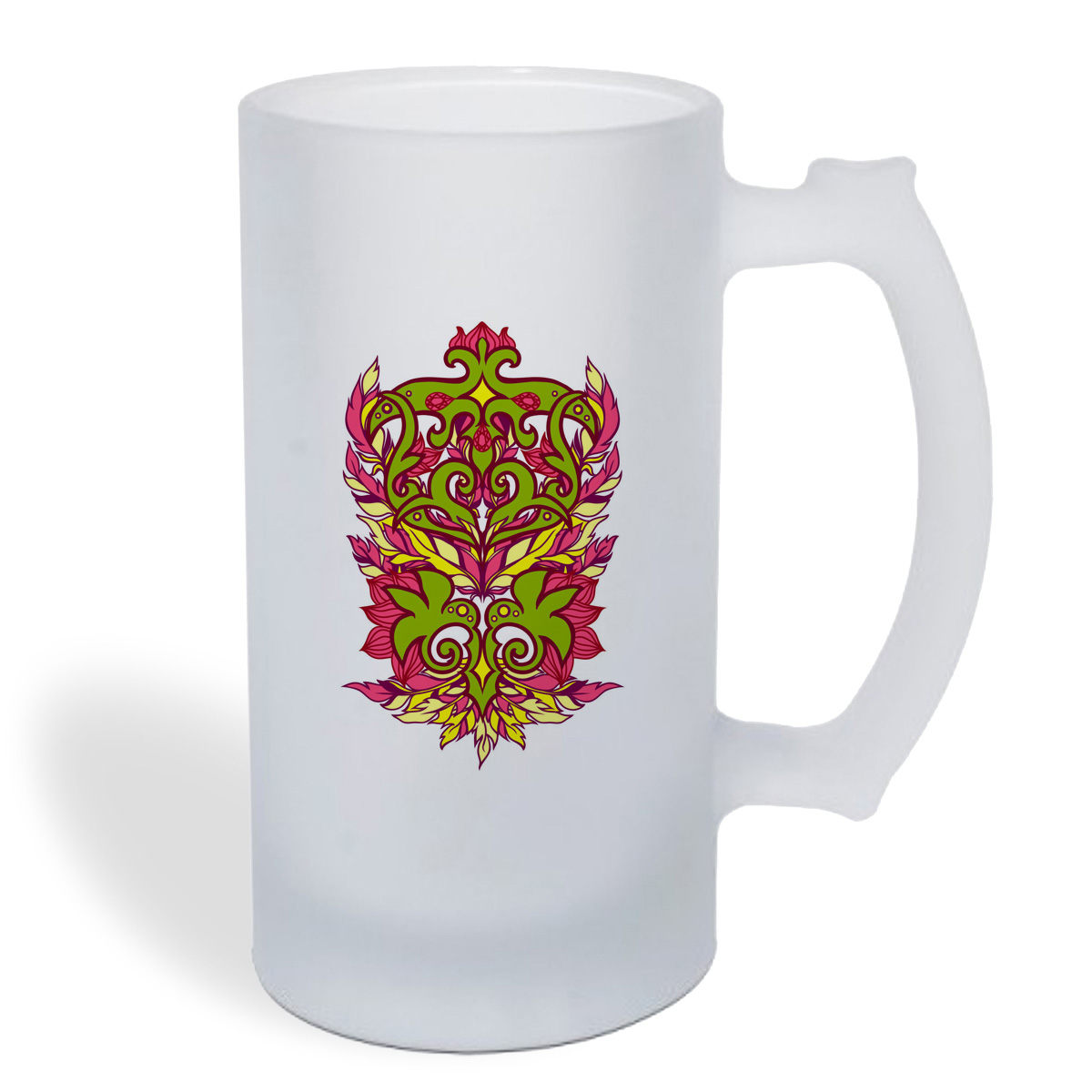 

Кружка пивная CoolPodarok Узор с перьями
