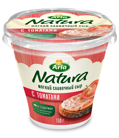 

Сыр мягкий Arla Natura сливочный с томатами 55% 150 г