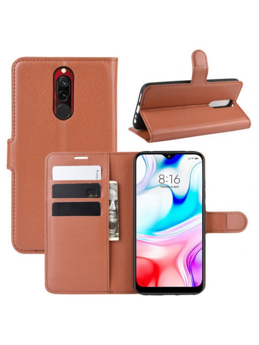

Brodef Wallet Чехол книжка кошелек для Xiaomi Redmi 8 красный