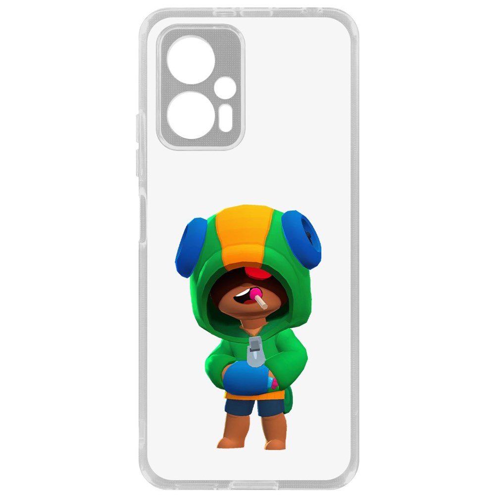 

Чехол Brawl Stars-Леон для Poco X4 GT, Прозрачный