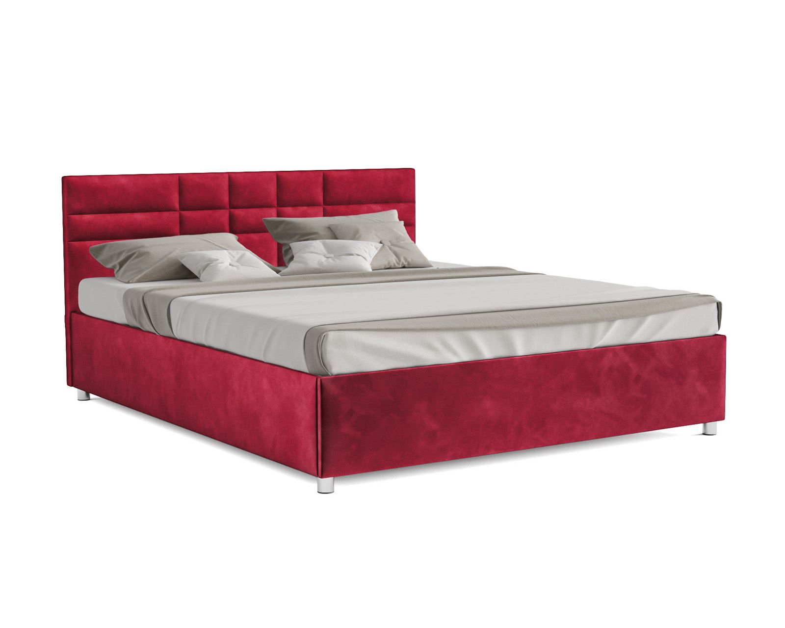 

Кровать  Mebel-ars Нью-Йорк 140х190, бархат красный STAR VELVET 3 DARK RED, Нью-Йорк