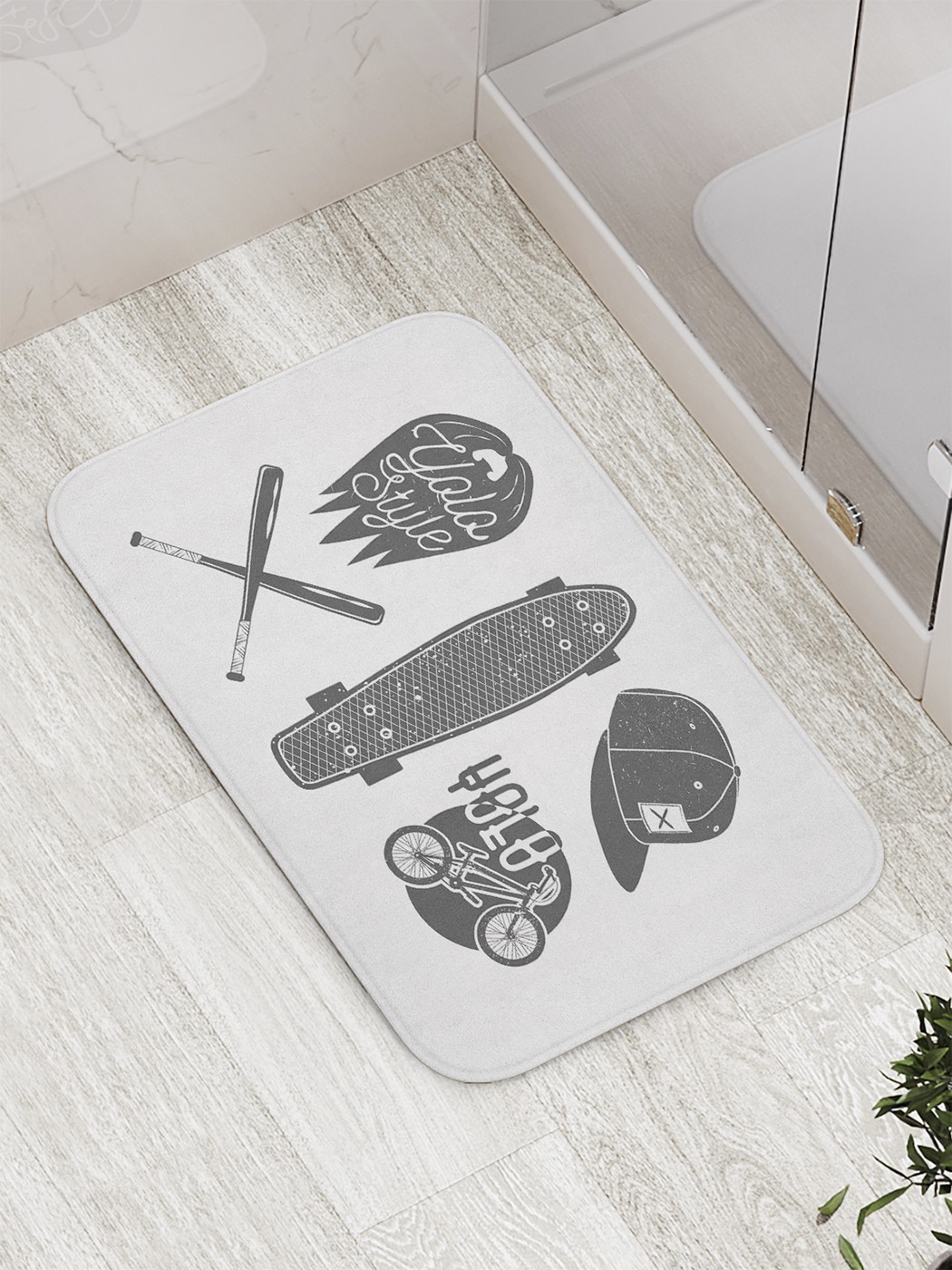 

bath_62205 Коврик противоскользящий для ванной, сауны, бассейна, 77х52 см