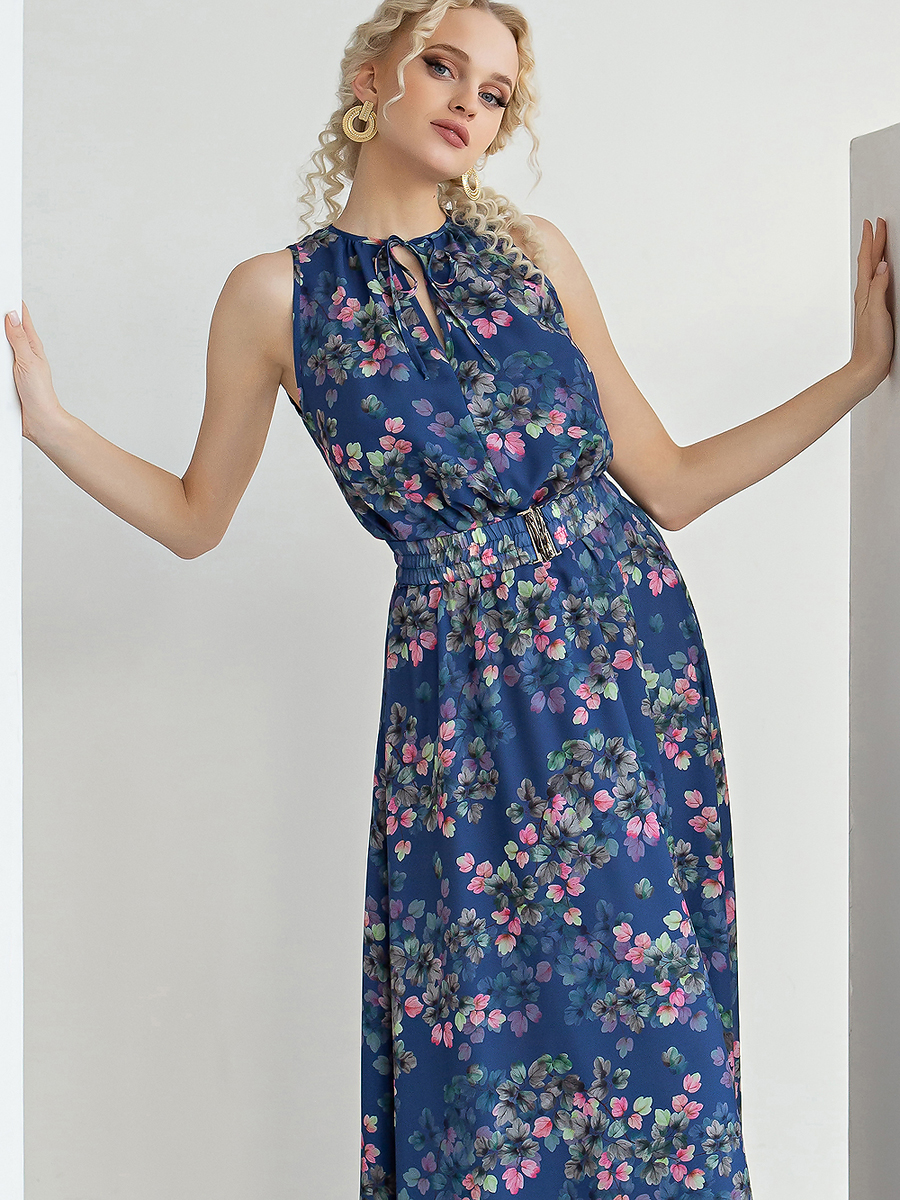 Платье женское Olivegrey Pl000722L(aterry) синее 44 RU