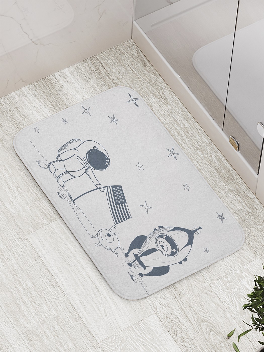 

bath_62114 Коврик противоскользящий для ванной, сауны, бассейна, 77х52 см