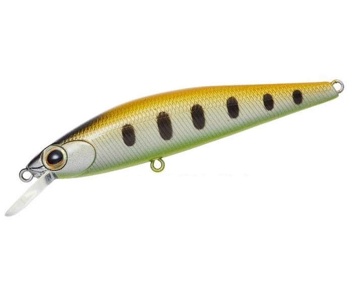 Воблер Daiwa Dr.Minnow2 70F CB GLOW Yamame70F Fluorescent Belly Black Head