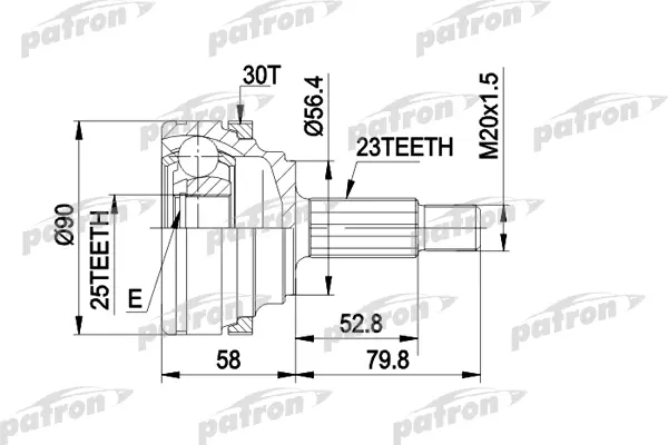 

Шрус Наружн Ккт PATRON PCV1336