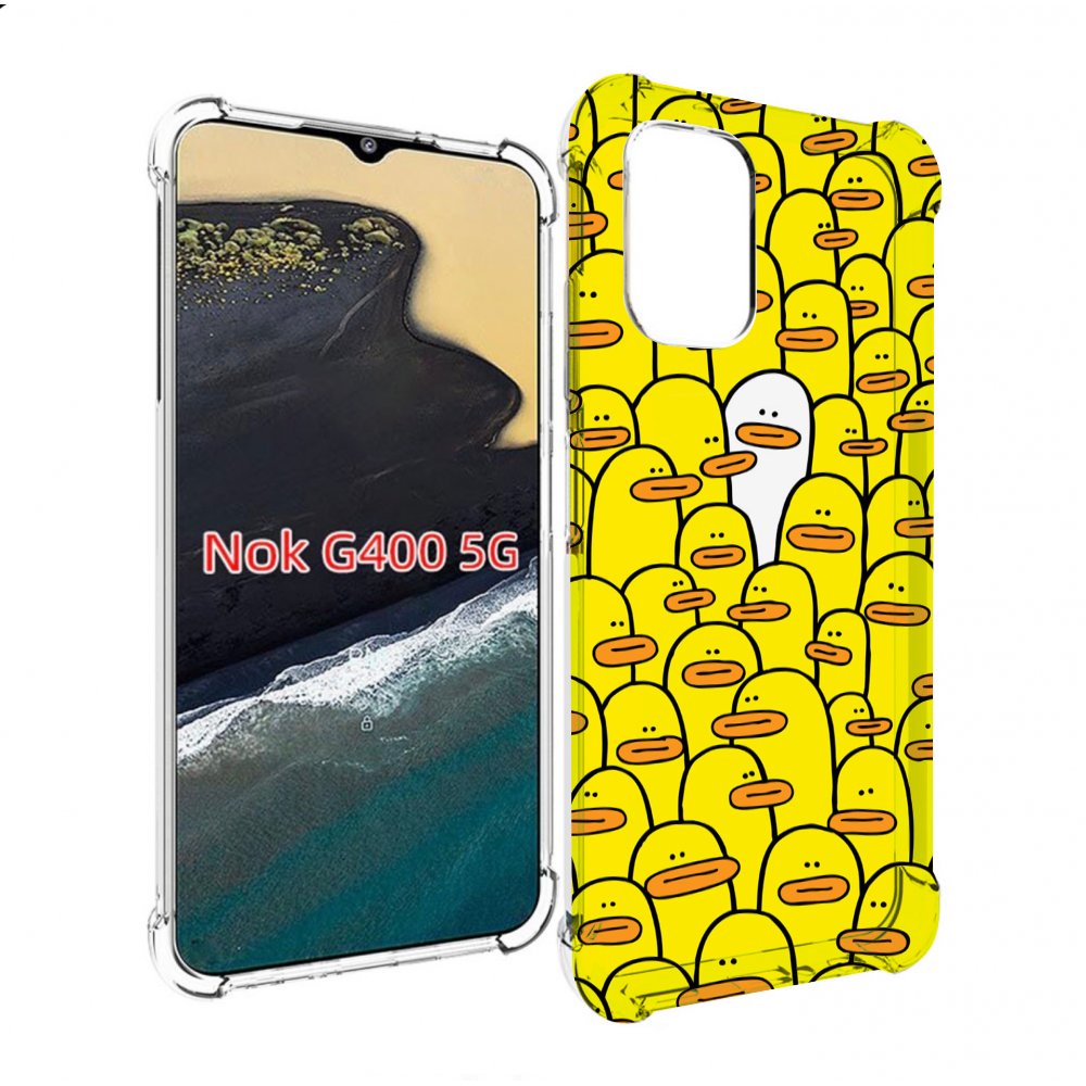 

Чехол MyPads белый среди желтых для Nokia G400 5G, Прозрачный, Tocco