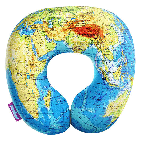фото Подушка "карта мира" (30 х 30 х 10 см) мнушки