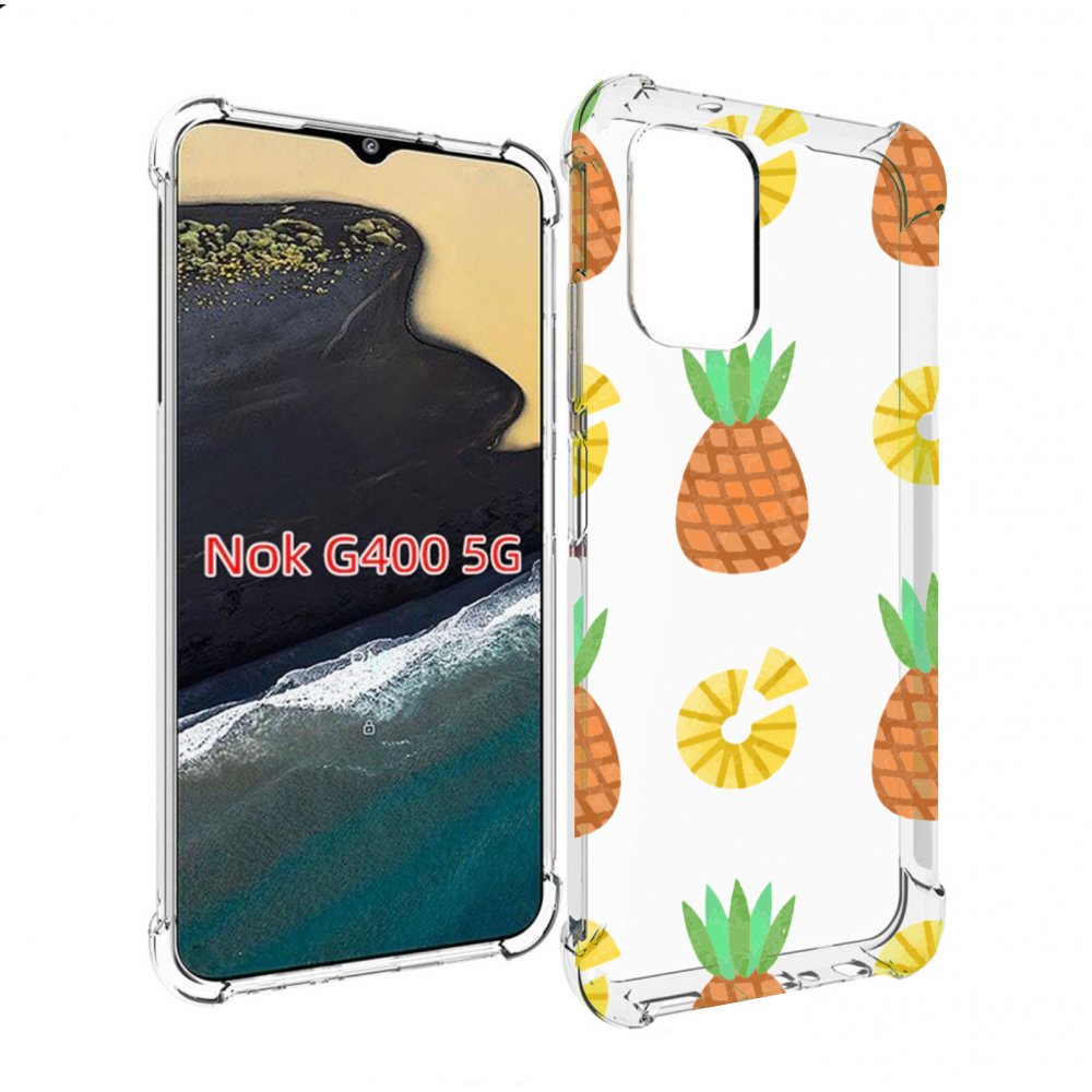 

Чехол MyPads ананасики для Nokia G400 5G, Прозрачный, Tocco