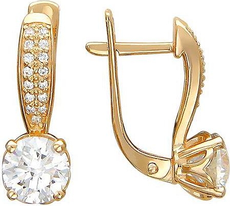 

Серьги женские из серебра Эстет 01С156546А, фианит, 01С156546А