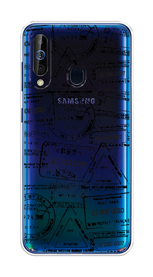 

Чехол на Samsung Galaxy A60 "Visa stamps 2", Белый;черный;серый, 28250-2