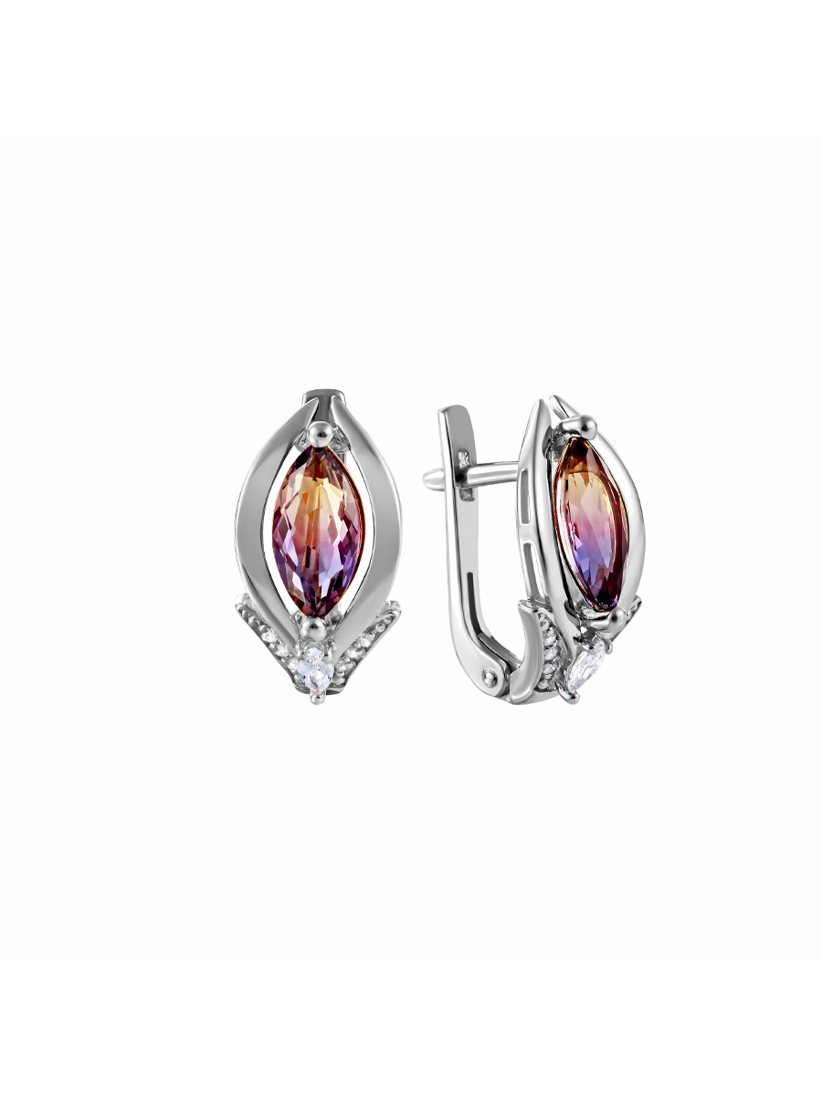 

Серьги из серебра с аметрином SamoroDki Jewelry 2-004-М-25р, 2-004-М-25р