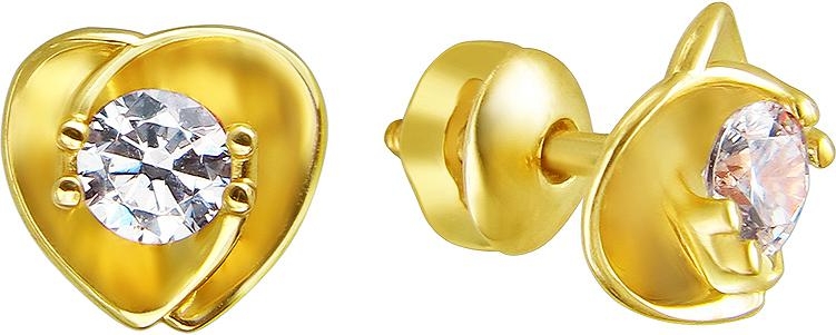 

Серьги женские из золота Эстет 01С1311471, фианит, 01С1311471
