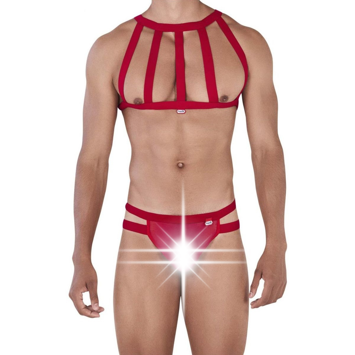 

Мужской комплект красный тонги и портупея Pikante THONG HARNESS PERSONALITY 033105 M, 0331
