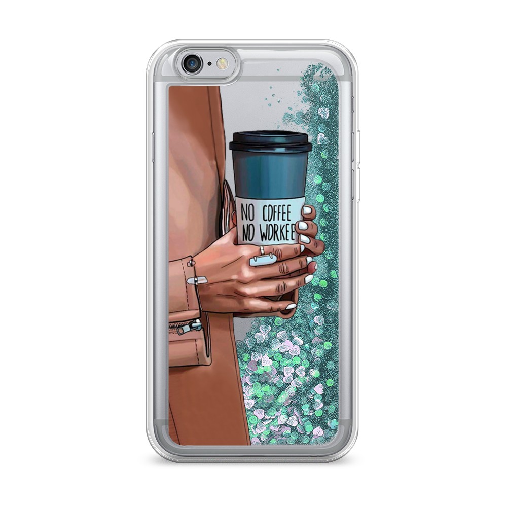 

Жидкий чехол с блестками "No coffee" на Apple iPhone 6S, 0104S95-1