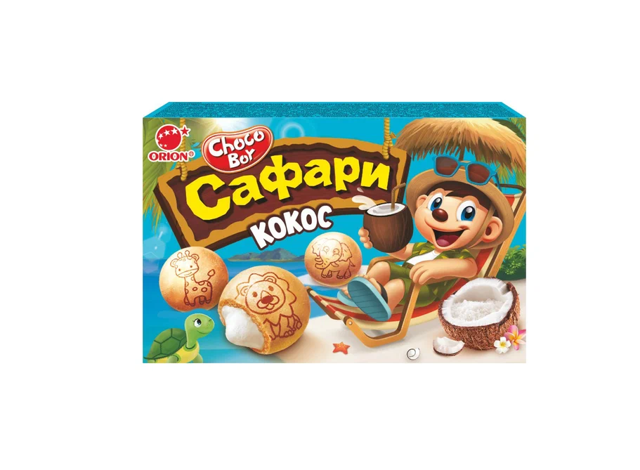 

Печенье Orion Choco boy Сафари, кокос, 30x39 г