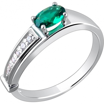 

Кольцо из серебра р.  Эстет 01К255039-1, фианит/изумруд, 01К255039-1