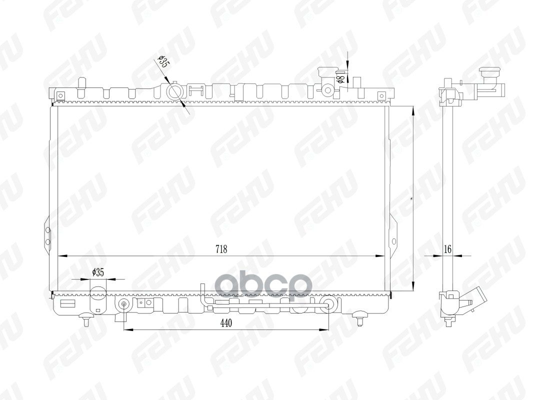 

Радиатор охлаждения двигателя FEHU FRC1063