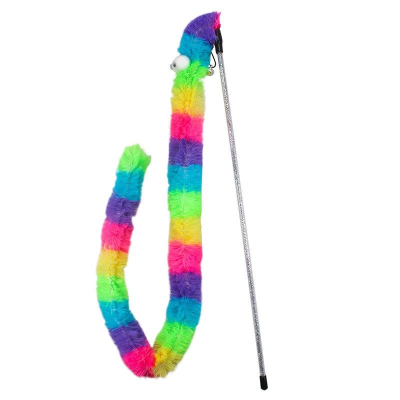 Игрушка для кошек Bentfores Цветной червяк, дразнилка, разноцветный