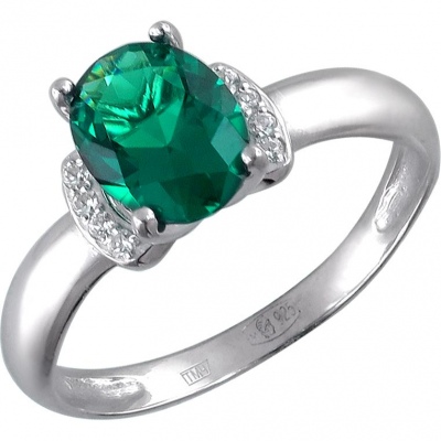 

Кольцо из серебра р.  Эстет 01К255118-2, фианит/изумруд, 01К255118-2