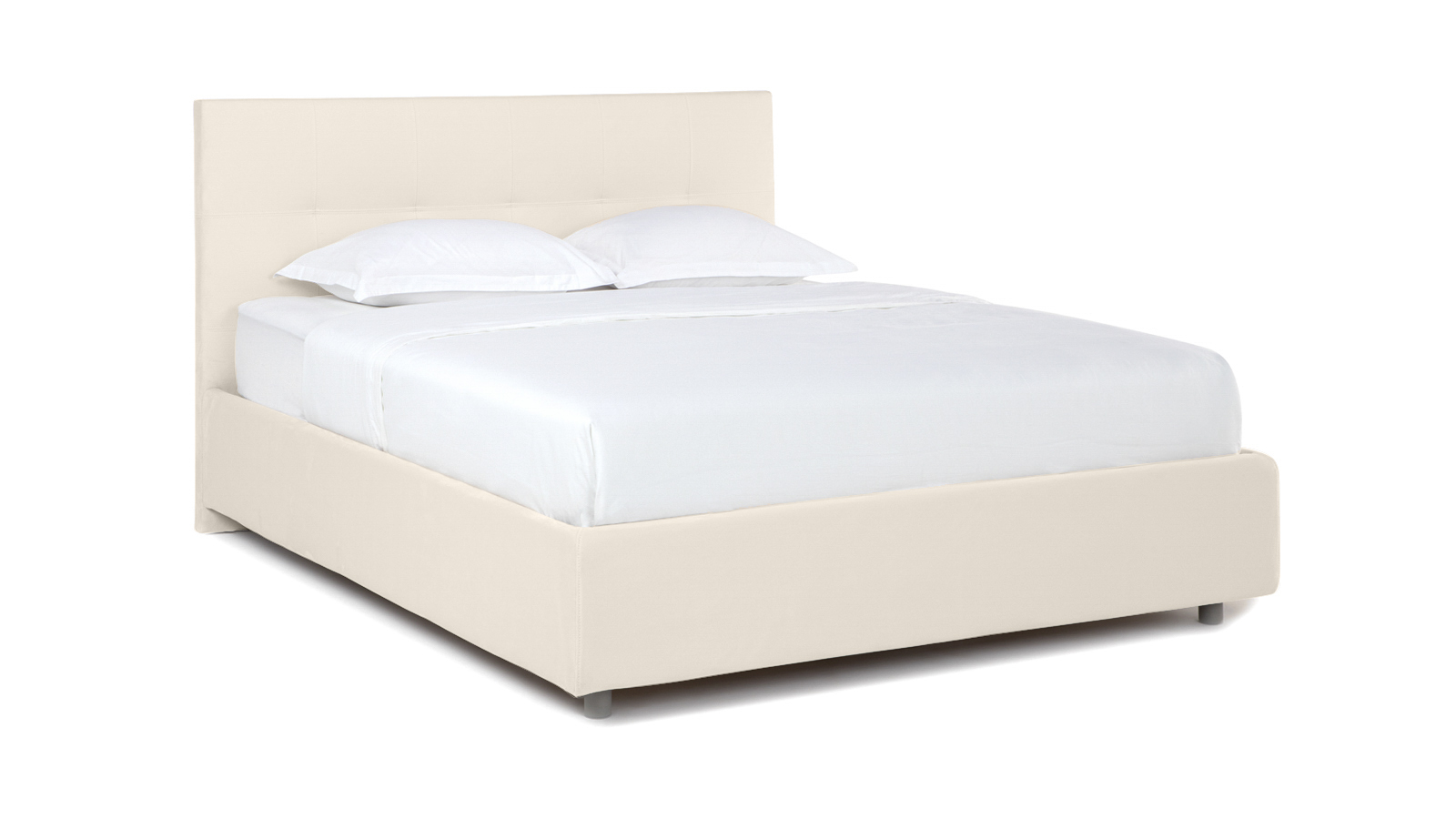 

Двуспальная кровать Askona Greta + основание с ламелями 160x200 тк. Casanova Milk, Белый, Greta