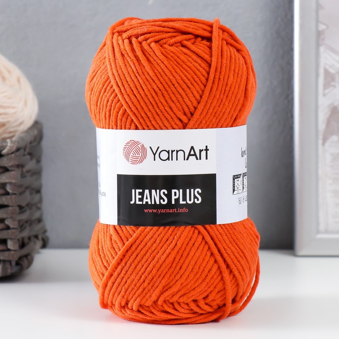 

Пряжа "Jeans plus" 55% хлопок, 45% акрил 160м/100гр (85 морковный), Оранжевый, Пряжа для вязания "Jeans plus"