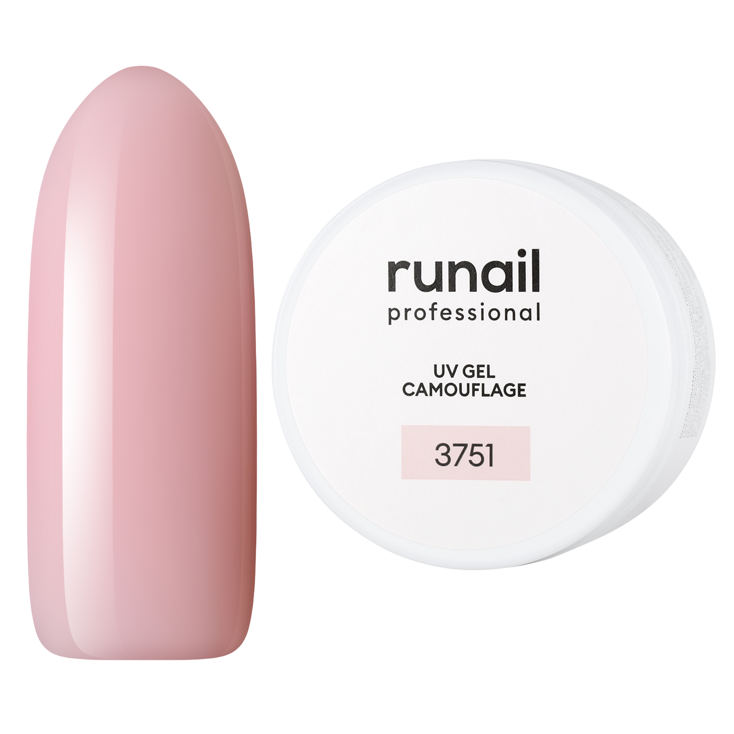 Лак для ногтей ruNail Камуфлирующий UV-гель, розовая карамель, 56 г