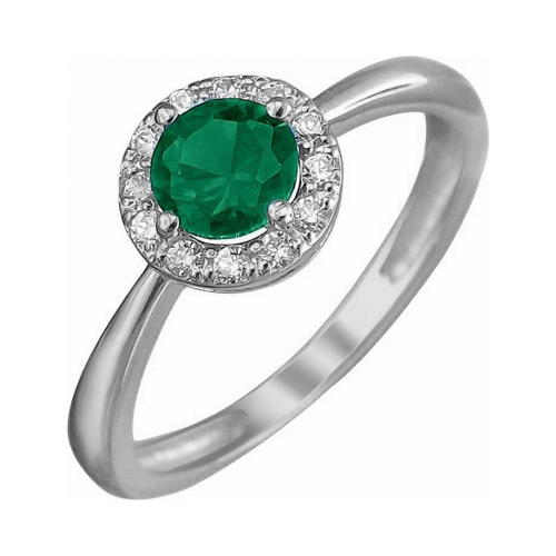 

Кольцо из серебра р.  Эстет 01К258521-2, фианит/изумруд, 01К258521-2