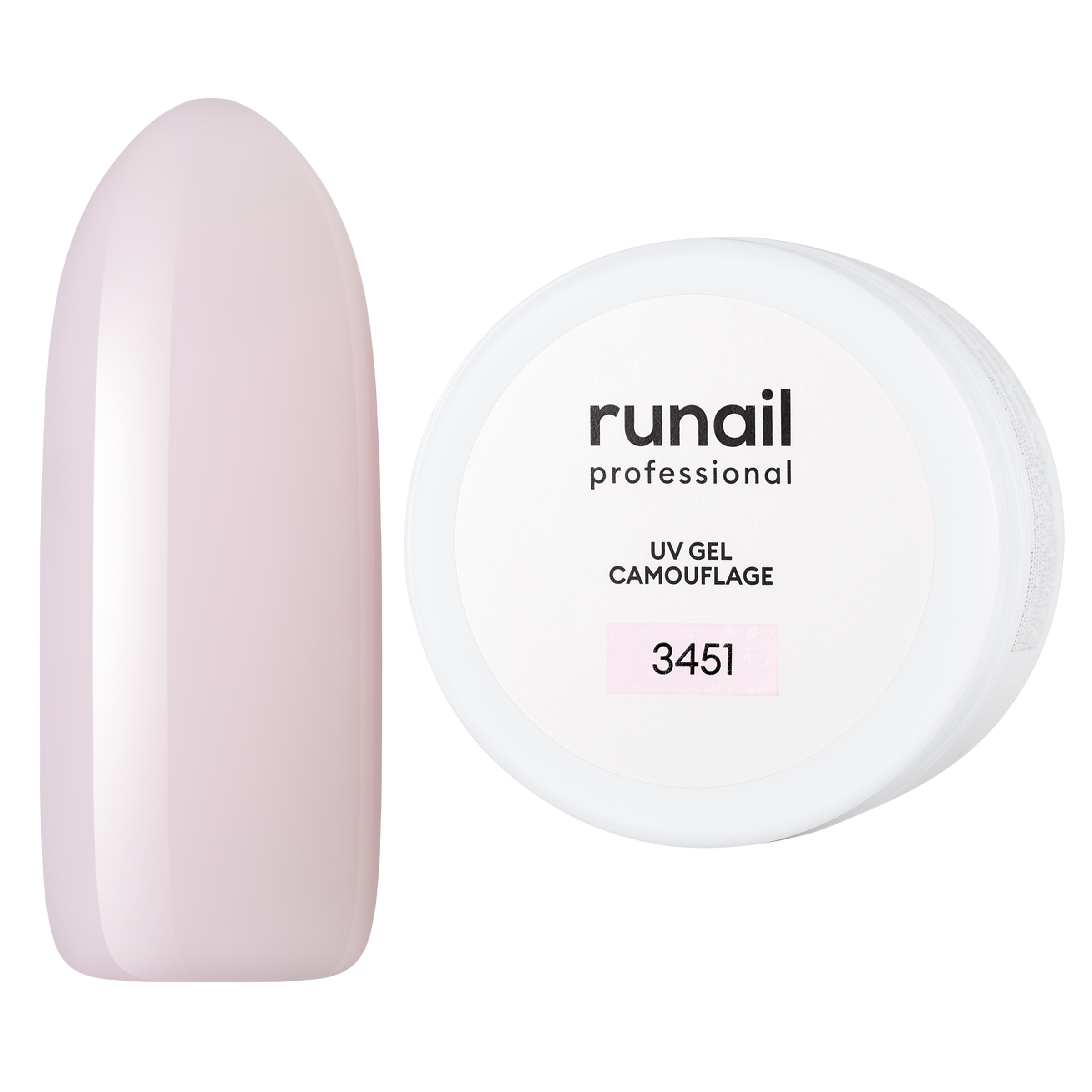 Камуфлирующий UV-гель RuNail розовая карамель 15 г гель runail professional uv color clear 15 мл