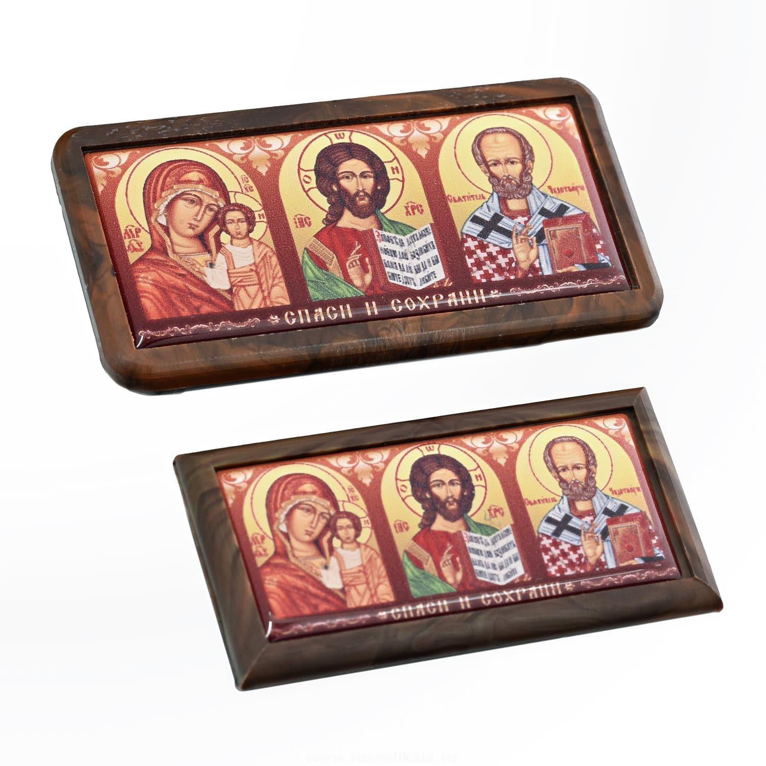 

Икона автомобильная "Триптих" 7,8 х 4 см