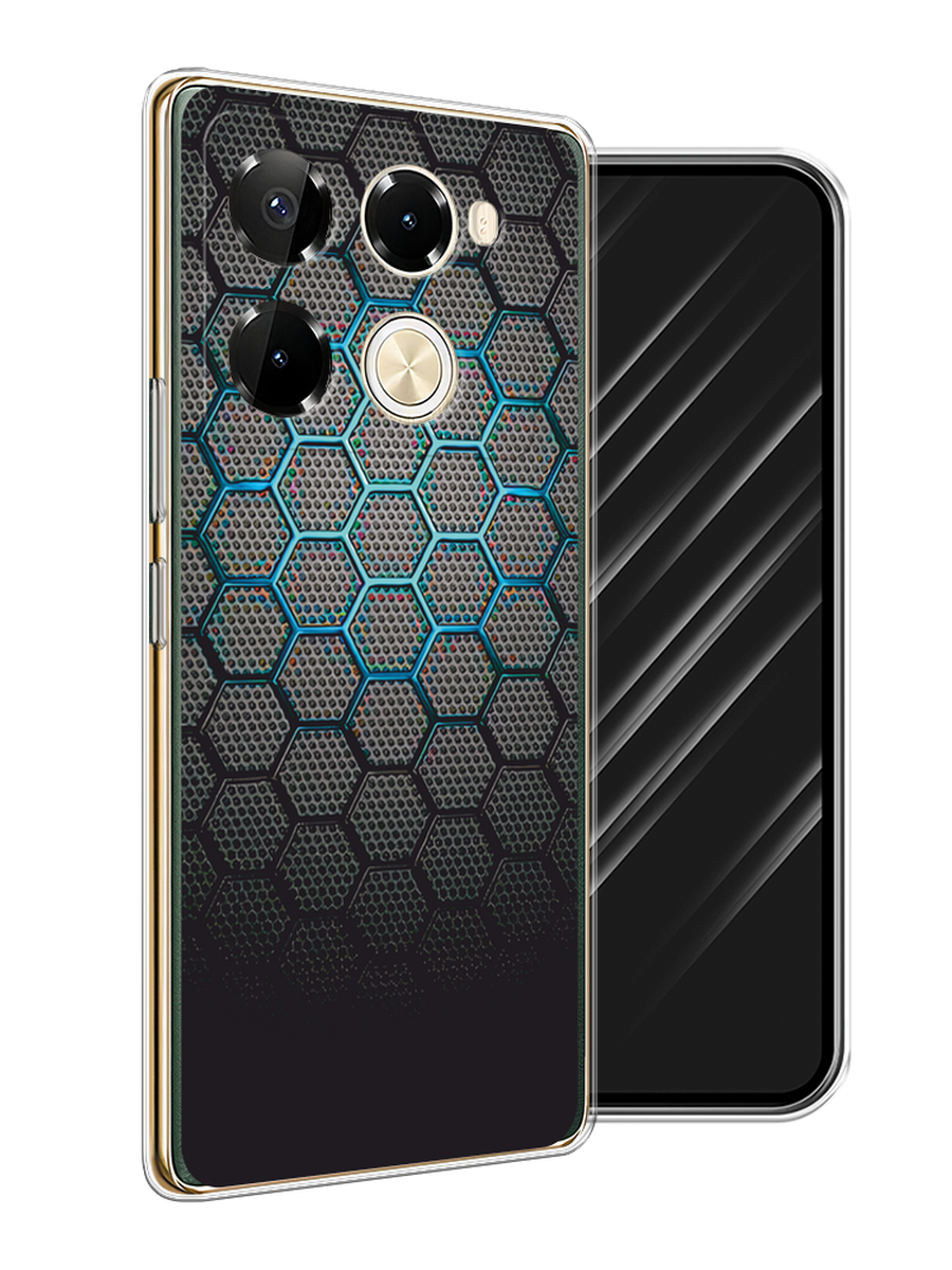 

Чехол Awog на Infinix Note 40 Pro 5G/Note 40 Pro Plus "Бирюзовые соты", Бирюзовый;синий;черный, 3106050-1