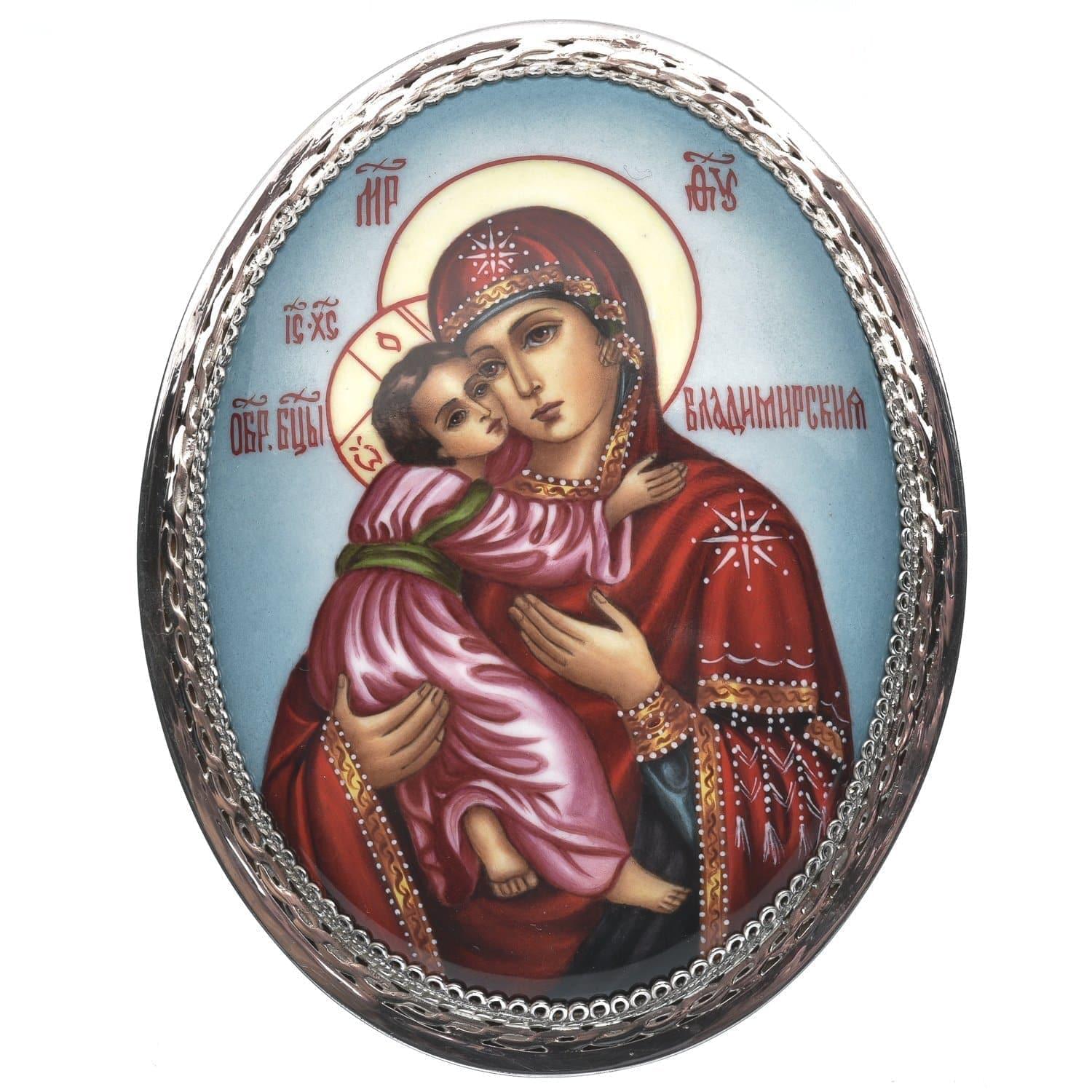 

Икона с финифтью "Богоматерь Владимирская" 9 х 12 см