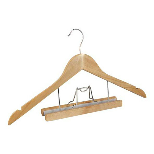 фото Вешалка для одежды деревянная мануфактура соснина с зажимами для брюк в ассортименте