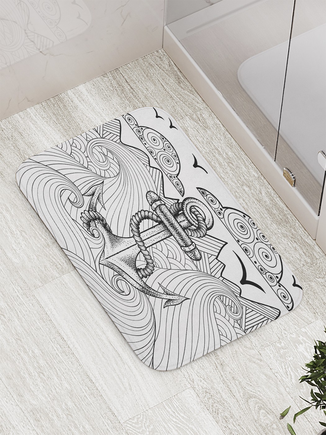 

bath_61846 Коврик противоскользящий для ванной, сауны, бассейна, 77х52 см
