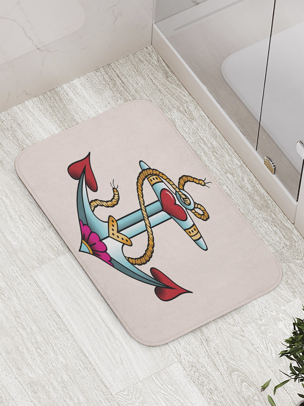 

bath_61835 Коврик противоскользящий для ванной, сауны, бассейна, 77х52 см