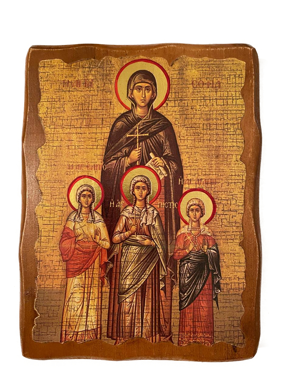 

Икона «Вера, Надежда, Любовь, и мать их София» под старину, на дереве /50038