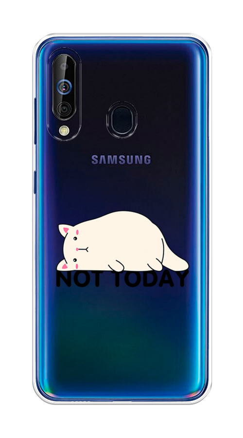 

Чехол на Samsung Galaxy A60 "Cat not today", Белый;розовый;черный, 28250-1