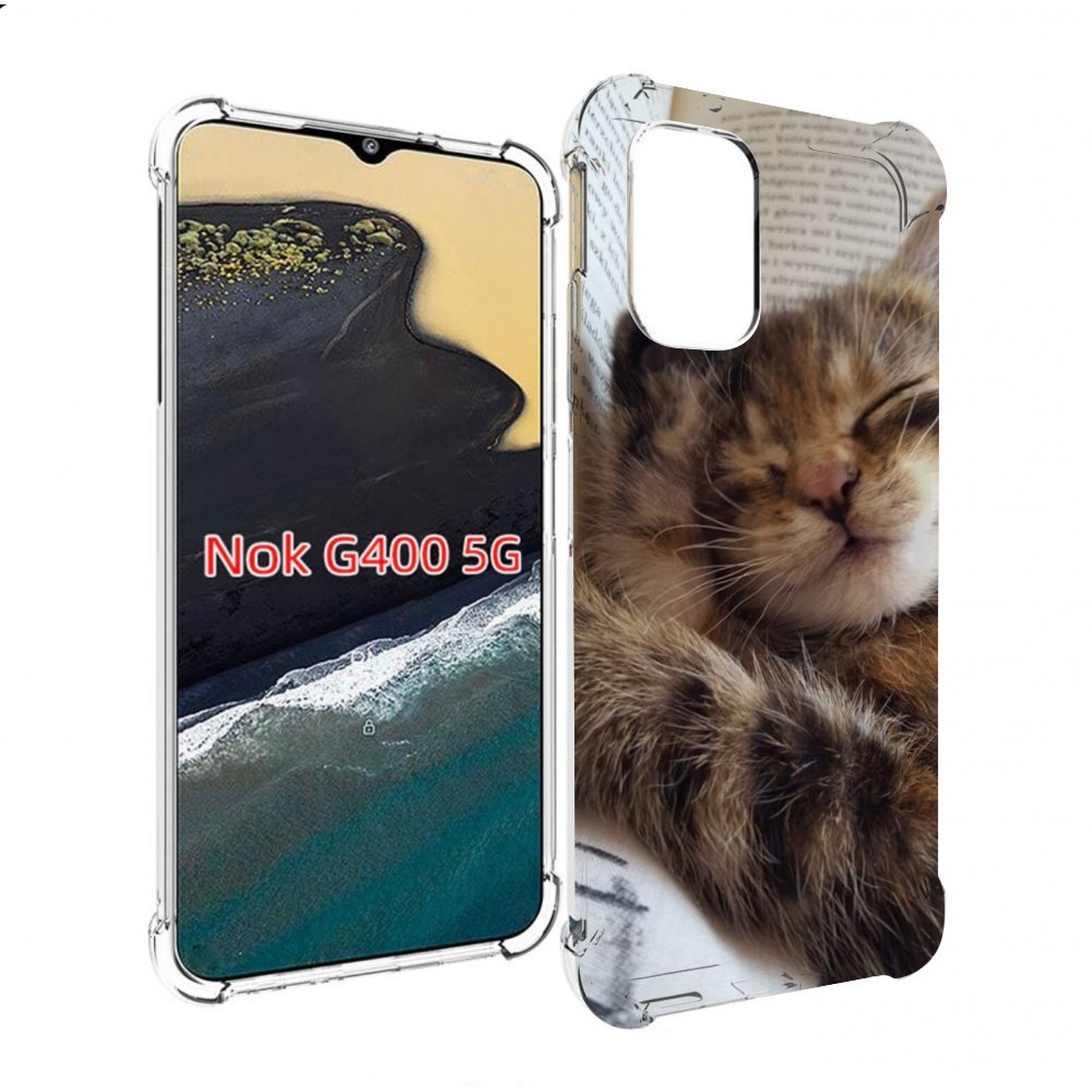 

Чехол MyPads Спящий-котенок для Nokia G400 5G, Прозрачный, Tocco