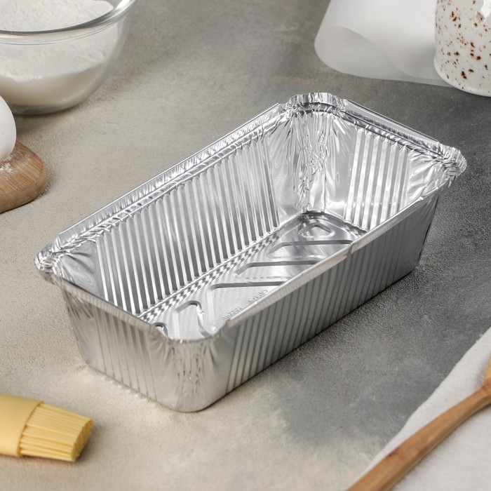 

Форма для выпечки из фольги Доляна, 900 мл, 21,7x11,2x5,4 см(100 шт.), Серебристый