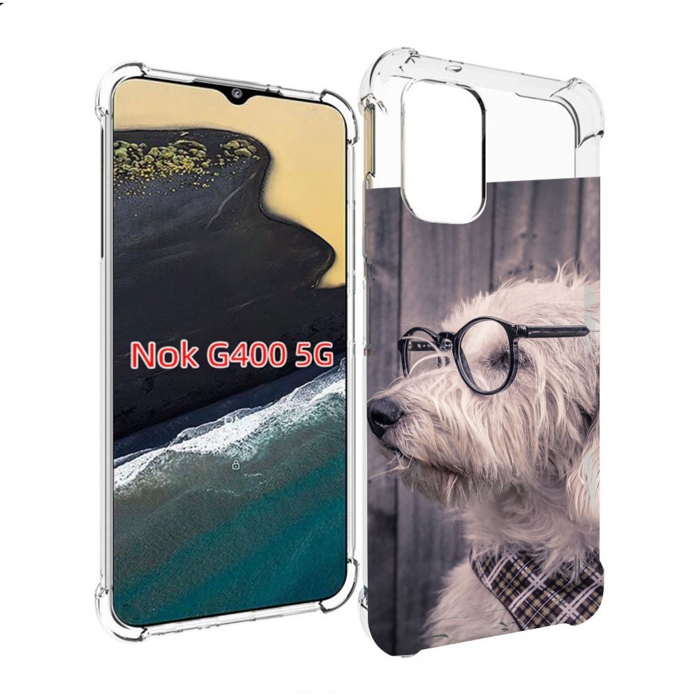 

Чехол MyPads Собака-в-очках для Nokia G400 5G, Прозрачный, Tocco