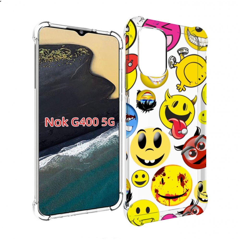 

Чехол MyPads Смайлики для Nokia G400 5G, Прозрачный, Tocco